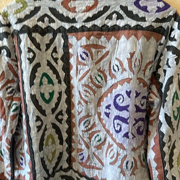 Vintage Territory Ahead Quilted Applique Boho Artsy Jacket Womens Med - Picture 10 of 17